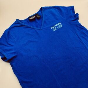 Vintage Womens V-neck Purple Harley Davidson T Shirt Vtg Made In USA ‎ XL (1W)